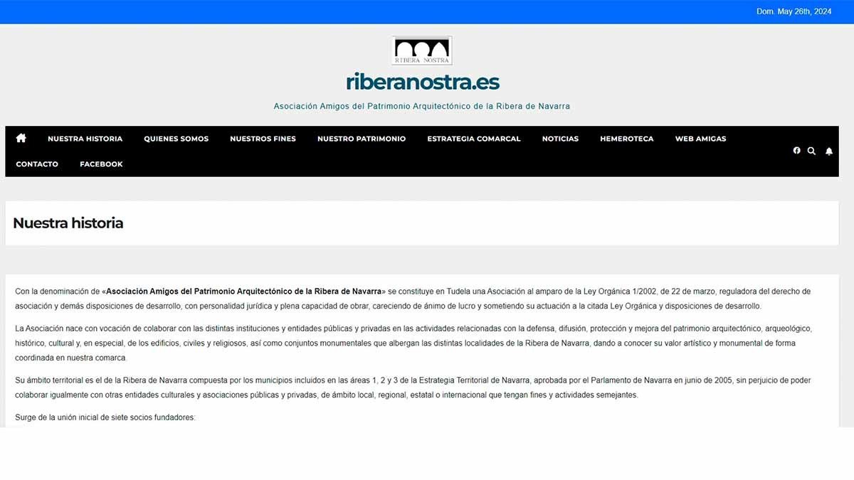 Página web de Ribera Nostra